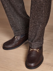 Brown Signature Tailored Fit Zignone Italian Wool Silk Textured Suit Trousers - Image 5 of 10