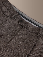 Brown Signature Tailored Fit Zignone Italian Wool Silk Textured Suit Trousers - Image 8 of 10