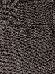 Brown Signature Tailored Fit Zignone Italian Wool Silk Textured Suit Trousers - Image 9 of 10