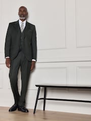 Green Signature Slim Fit Zignone Italian Wool Cashmere Flannel Suit Jacket - Image 1 of 10