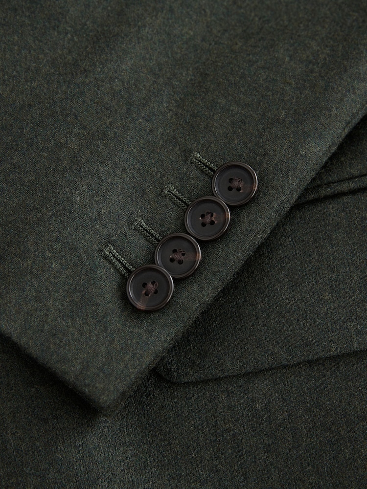 Green Signature Slim Fit Zignone Italian Wool Cashmere Flannel Suit Jacket - Image 10 of 10 Green Signature Slim Fit Zignone Italian Wool Cashmere Flannel Suit Jacket - Image 10 of 10