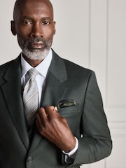 Green Signature Slim Fit Zignone Italian Wool Cashmere Flannel Suit Jacket - Image 4 of 10