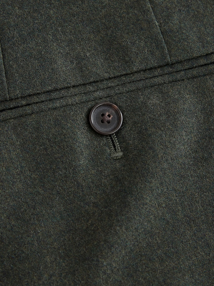 Green Signature Slim Fit Zignone Italian Wool Cashmere Flannel Suit Trousers - Image 10 of 10