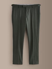 Green Signature Slim Fit Zignone Italian Wool Cashmere Flannel Suit Trousers - Image 6 of 10