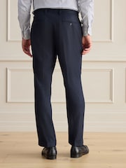 Navy Signature Tailored Fit Zignone Italian Wool Cashmere Flannel Check Suit Trousers - Image 3 of 4