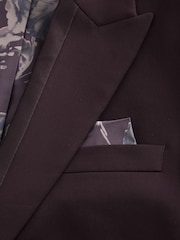 Burgundy Red Slim Fit Satin Lapel Insert Tuxedo Suit Jacket - Image 10 of 12