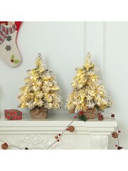 Homcom Set of 2 Green 1.5ft Mini Artifical Christmas Trees - Image 1 of 6