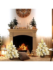 Homcom Set of 2 Green 1.5ft Mini Artifical Christmas Trees - Image 2 of 6