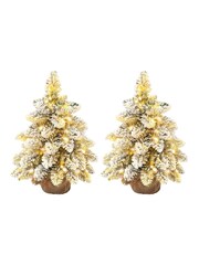 Homcom Set of 2 Green 1.5ft Mini Artifical Christmas Trees - Image 6 of 6