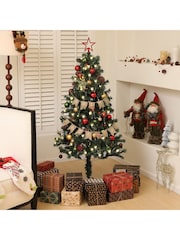 Homcom Blue 6Ft Artificial Christmas Tree With Led Lights And Blue Decorations - Image 1 of 6