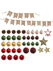 Homcom Blue 6Ft Artificial Christmas Tree With Led Lights And Blue Decorations - Image 2 of 6