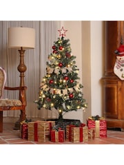 Homcom Blue 6Ft Artificial Christmas Tree With Led Lights And Blue Decorations - Image 3 of 6