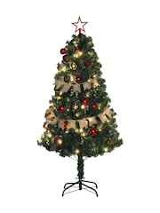 Homcom Blue 6Ft Artificial Christmas Tree With Led Lights And Blue Decorations - Image 4 of 6