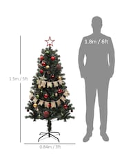 Homcom Blue 6Ft Artificial Christmas Tree With Led Lights And Blue Decorations - Image 5 of 6