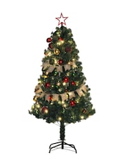 Homcom Blue 6Ft Artificial Christmas Tree With Led Lights And Blue Decorations - Image 6 of 6