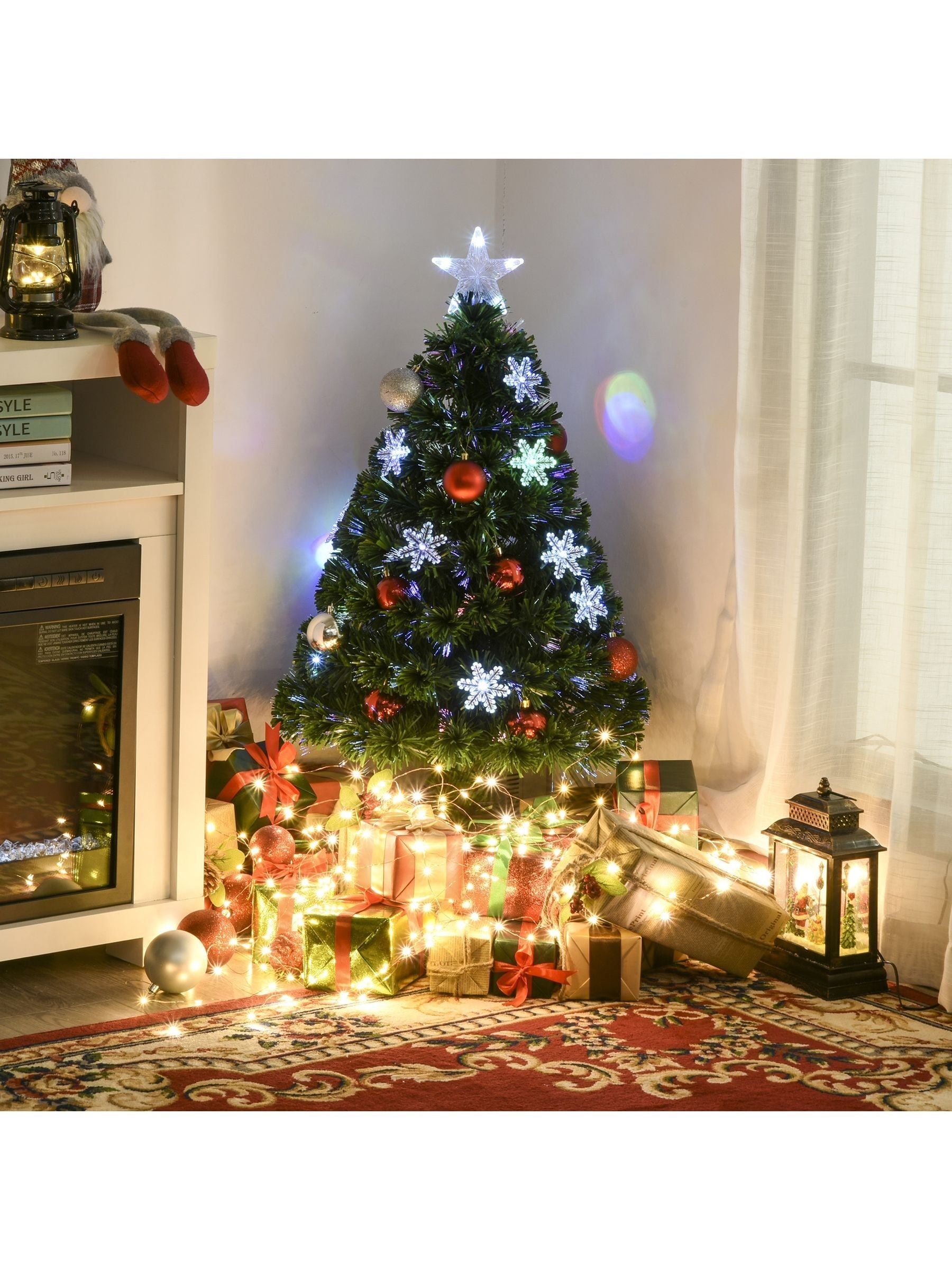 B&Q - 3Ft Green Fiber Optic Full Lights Christmas Tree Multi Led Stars - Image 7