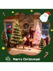 Homcom Green 3ft Fibre Optic Artificial Christmas Tree With Snowflakes - Image 2 of 6