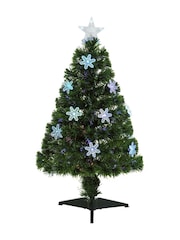 Homcom Green 3ft Fibre Optic Artificial Christmas Tree With Snowflakes - Image 6 of 6
