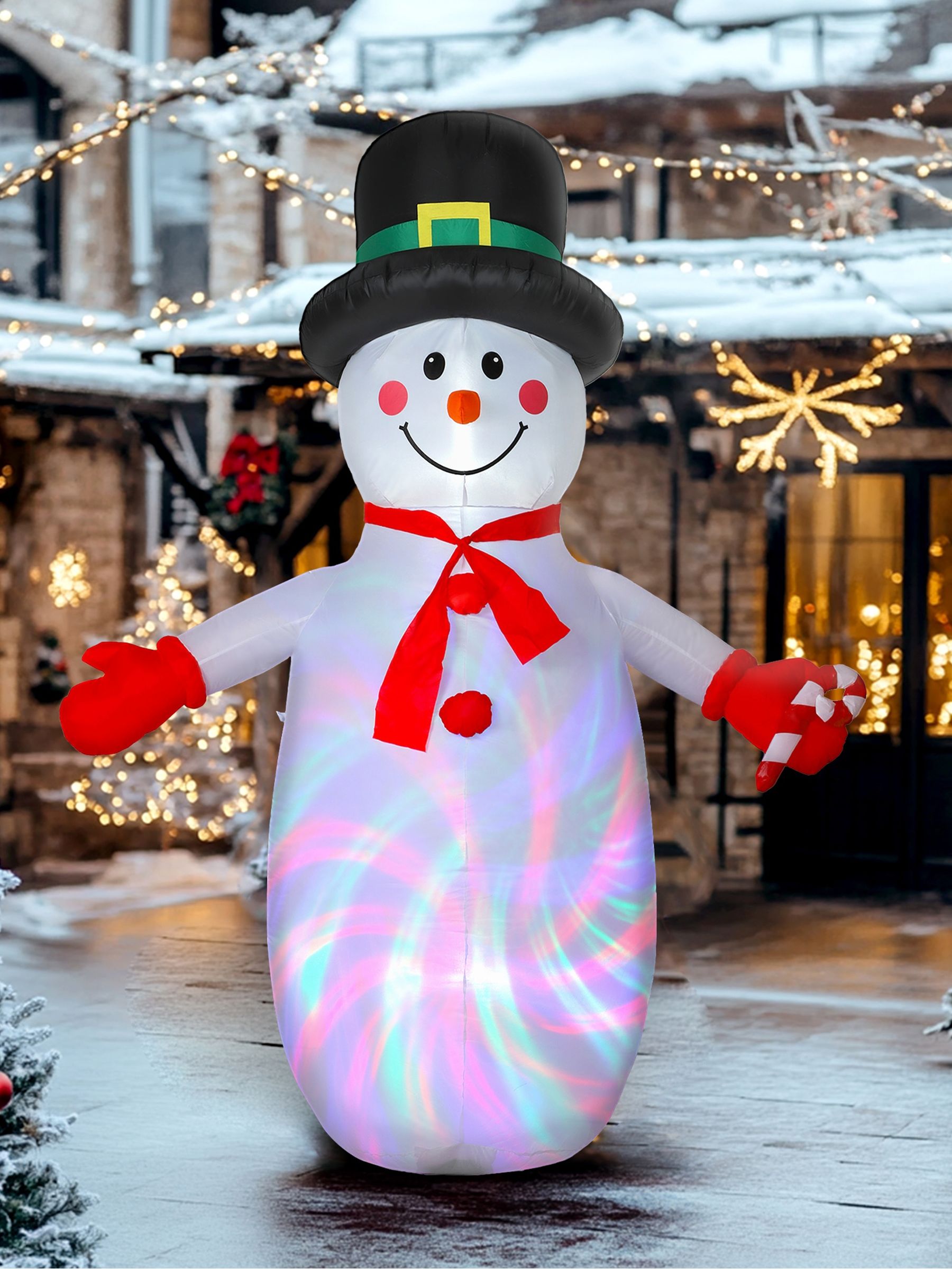 Everglow Starbright Christmas Blow Up Inflatable Snowman Decoration With Built-In Leds 7.8Ft - Image 6