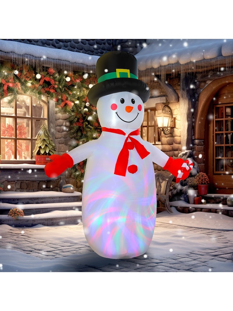 Outsunny White 8Ft Inflatable Christmas Snowman With Disco And Led Lights Outdoor Decoration - Image 2 of 6 Outsunny White 8Ft Inflatable Christmas Snowman With Disco And Led Lights Outdoor Decoration - Image 2 of 6
