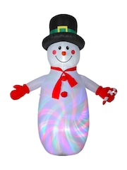 Outsunny White 8Ft Inflatable Christmas Snowman With Disco And Led Lights Outdoor Decoration - Image 4 of 6