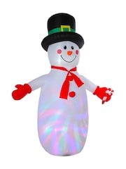 Outsunny White 8Ft Inflatable Christmas Snowman With Disco And Led Lights Outdoor Decoration - Image 5 of 6