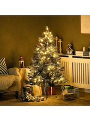 Homcom Green 5Ft Prelit Artificial Christmas Tree With Metal Stand - Image 4 of 6