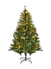Homcom Green 5Ft Prelit Artificial Christmas Tree With Metal Stand - Image 6 of 6