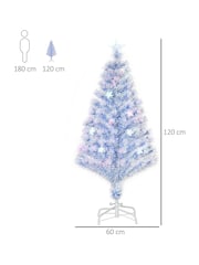Homcom White/Blue 4ft Prelit Fibre Optic Artificial Christmas Tree With 26 Led Lights - Image 2 of 6