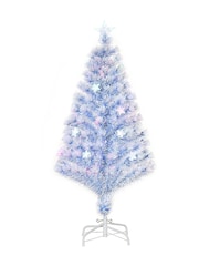 Homcom White/Blue 4ft Prelit Fibre Optic Artificial Christmas Tree With 26 Led Lights - Image 3 of 6