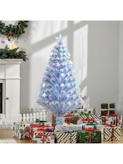 Homcom White/Blue 4ft Prelit Fibre Optic Artificial Christmas Tree With 26 Led Lights - Image 4 of 6