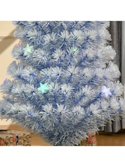 Homcom White/Blue 5ft Prelit Fibre Optic Artificial Christmas Tree with 20 LED lights - Image 2 of 6