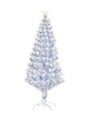 Homcom White/Blue 5ft Prelit Fibre Optic Artificial Christmas Tree with 20 LED lights - Image 3 of 6