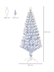 Homcom White/Blue 5ft Prelit Fibre Optic Artificial Christmas Tree with 20 LED lights - Image 4 of 6