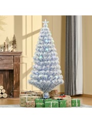 Homcom White/Blue 5ft Prelit Fibre Optic Artificial Christmas Tree with 20 LED lights - Image 5 of 6