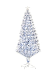 Homcom White/Blue 5ft Prelit Fibre Optic Artificial Christmas Tree with 20 LED lights - Image 6 of 6