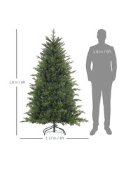 Homcom Green 7ft Artificial Christmas Tree With Metal Base And Hinged Branches - Image 4 of 6