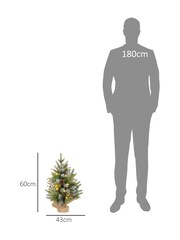 Homcom Set of 2 Green 2ft Mini Christmas Trees - Image 2 of 6