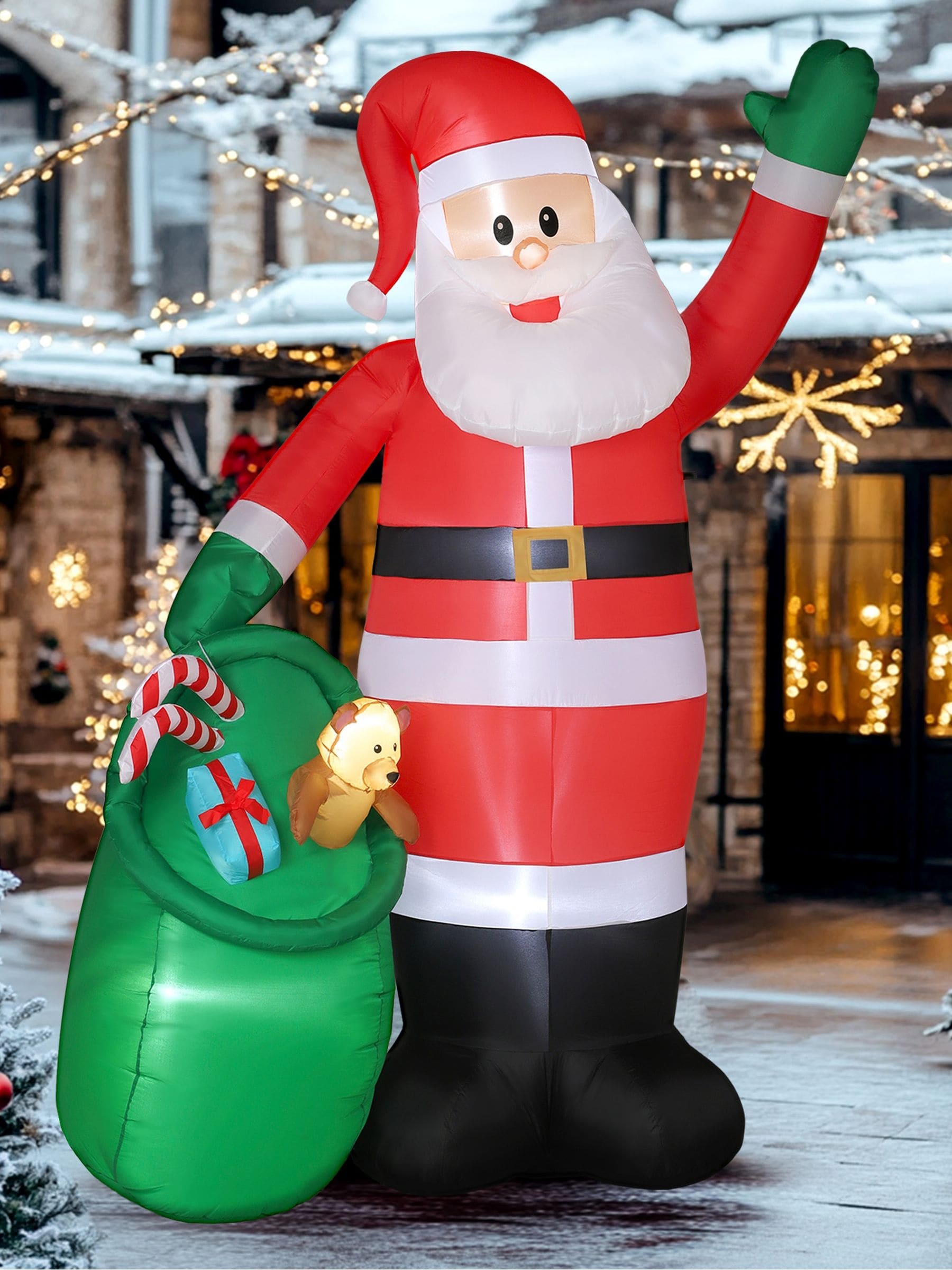 Outsunny 9ft/275 cm Christmas Inflatable Santa with Bear Sack, Giant | Christmas Blow Up Decoration, Built-in LED Lights, for Garden, Indoor Outdoor Home Decor - Image 7