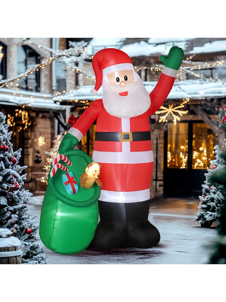 Outsunny White 9Ft Inflatable Santa With Bear Sack Builtin Led Lights Outdoor Decoration - Image 1 of 6 Outsunny White 9Ft Inflatable Santa With Bear Sack Builtin Led Lights Outdoor Decoration - Image 1 of 6