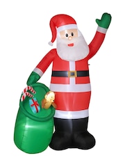 Outsunny White 9Ft Inflatable Santa With Bear Sack Builtin Led Lights Outdoor Decoration - Image 4 of 6