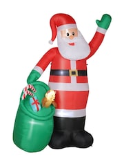 Outsunny White 9Ft Inflatable Santa With Bear Sack Builtin Led Lights Outdoor Decoration - Image 5 of 6