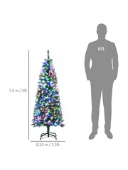 Homcom Red 5Ft Pencil Artificial Christmas Tree With LED Lights - Image 3 of 6