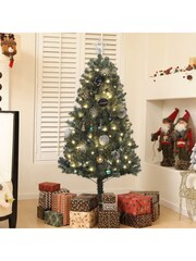 Homcom White 5Ft Artificial Christmas Tree With 80 Led Lights And Remote Control - Image 1 of 6