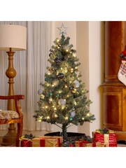 Homcom White 5Ft Artificial Christmas Tree With 80 Led Lights And Remote Control - Image 2 of 6