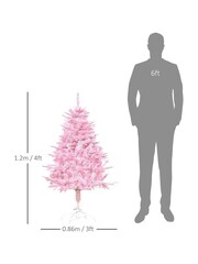 Homcom Pink 4Ft Popup Artificial Christmas Tree With Automatic Open Design - Image 3 of 6