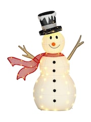 Outsunny White 3ft Lighted Snowman Christmas Decoration With 78 Led Lights Waterproof - Image 4 of 6
