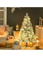 Homcom Green 4.5ft Prelit Artificial Christmas Tree With 350 Led Lights - Image 2 of 6