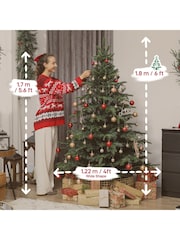 Homcom Green 6ft Artificial Christmas Tree With Realistic Branches And Easy Assembly - Image 3 of 6