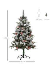 Homcom Green 4ft Snowdipped Pencil Artificial Christmas Tree With Berries And Pinecones - Image 3 of 6